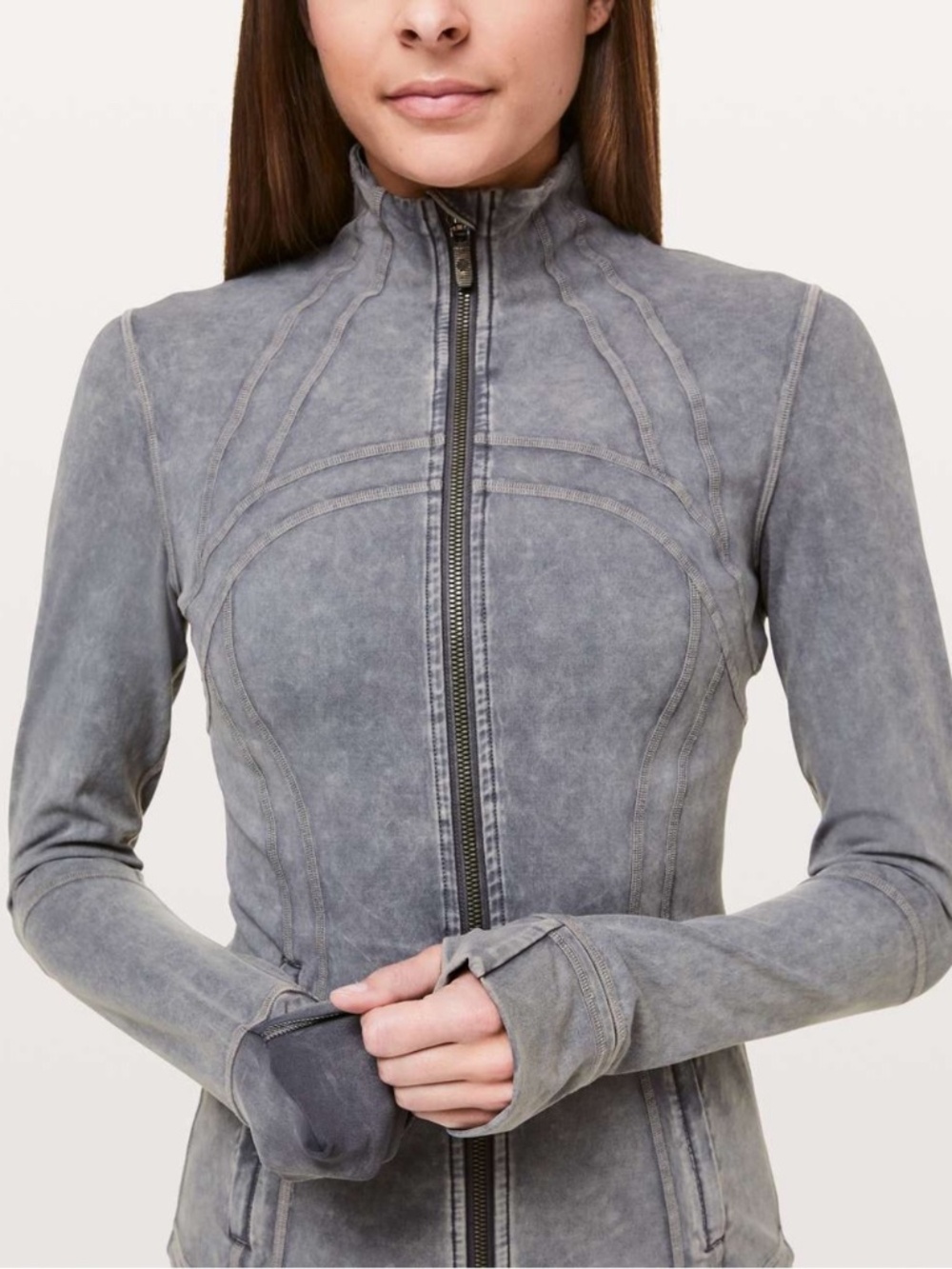 NWT LULULEMON DEFINE SIZE 6 GRAY JACKET GARMENT DYE WASHED LUNA